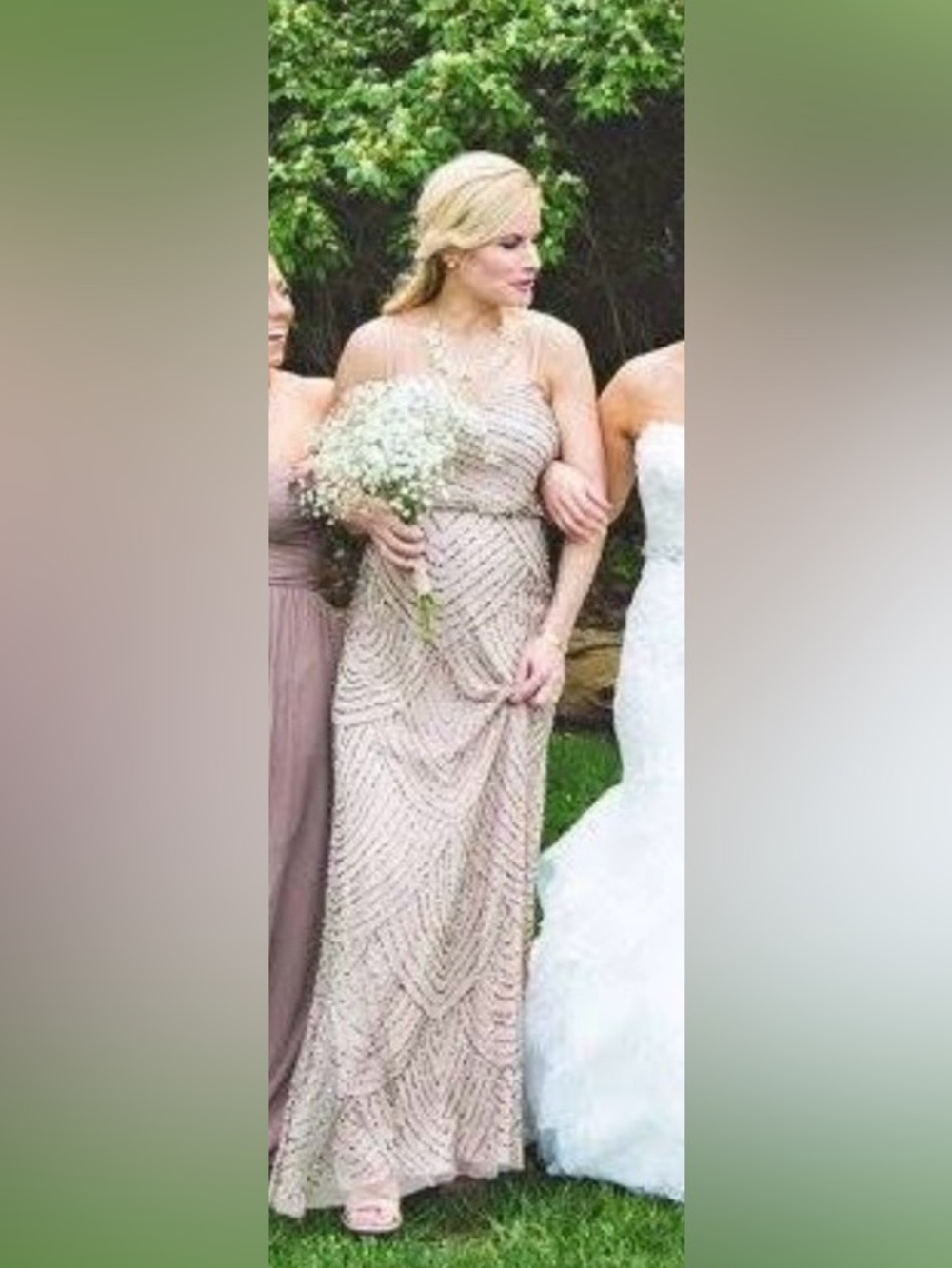 Wedding | Prom | Adrianna Papell | Long Formal | Beaded Gown | Worn Once | US 2